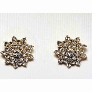 Rhinestone Crystal Earrings Silver Gold Women's
